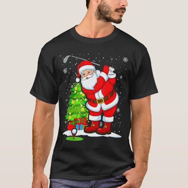 Christmas Golf Santa Golfer Xmas Funny Christmas G T Shirt (Framsida)