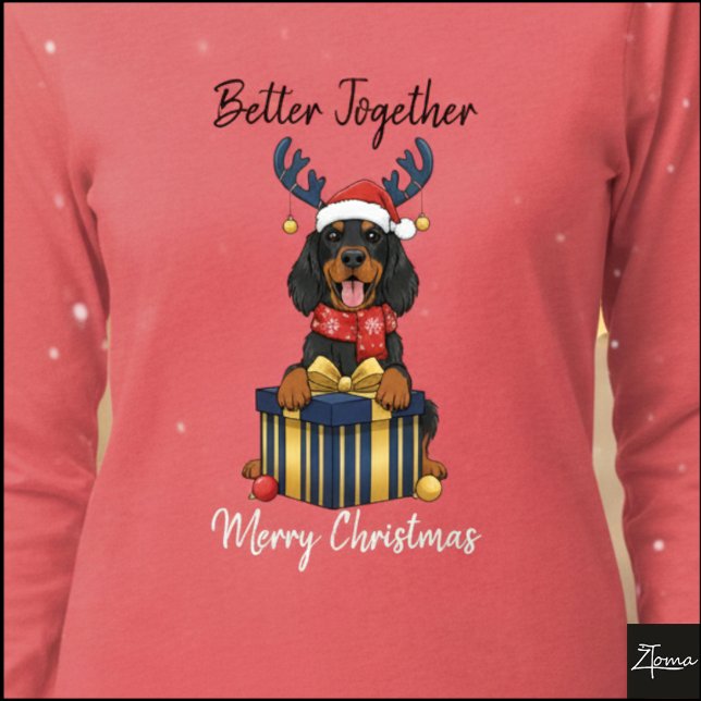 Christmas Gordon Setter Reindeer Gift Graphic T Shirt (Skapare uppladdad)