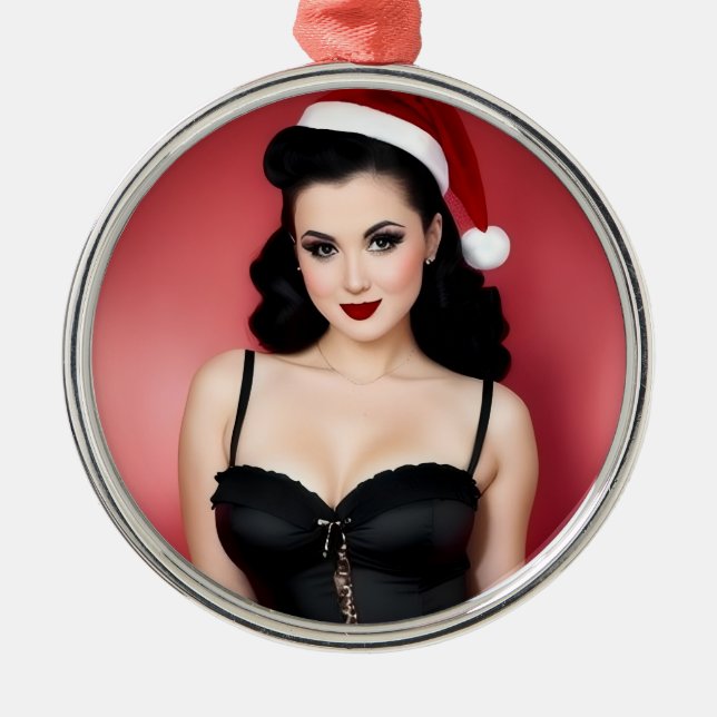 Christmas Goth Girl in Hat Holiday Ornament (Framsidan)