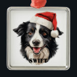 CHRISTMAS GRÄNS COLLIE HUND MED SANTA HAT JULGRANSPRYDNAD METALL<br><div class="desc">CHRISTMAS GRÄNS COLLIE HUND MED SANTA HAT</div>