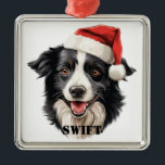 CHRISTMAS GRÄNS COLLIE HUND MED SANTA HAT JULGRANSPRYDNAD METALL<br><div class="desc">CHRISTMAS GRÄNS COLLIE HUND MED SANTA HAT</div>