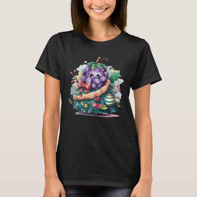 Christmas grape tree t shirt (Framsida)