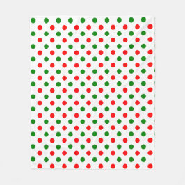 Christmas - Green and Red Polka Dots Pattern   Fleecefilt