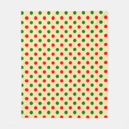 Christmas - Green and Red Polka Dots Pattern   Fleecefilt