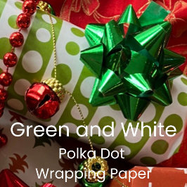 Christmas Green and White Polka Dots Presentpapper