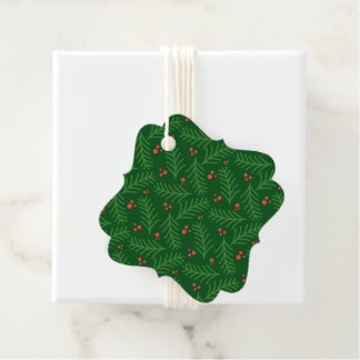 Christmas Greenery Berries Artisan Modern Holiday Gåvor Etiketter