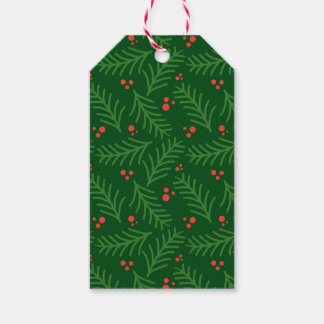 Christmas Greenery Berries Artisan Modern Holiday Presentetikett