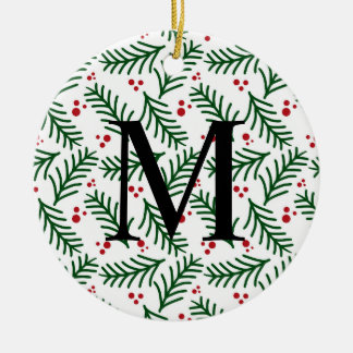 Christmas Greenery Berries INITIAL Modern Holiday Julgransprydnad Keramik