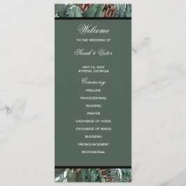 Christmas Greenery double side program card 