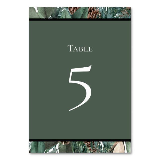 Christmas Greenery Table Number Card Bordsnummer (Framsidan)
