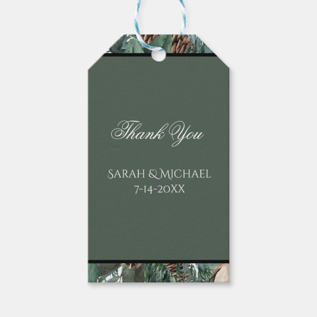 Christmas Greenery Wedding Presentetikett (Framsidan)