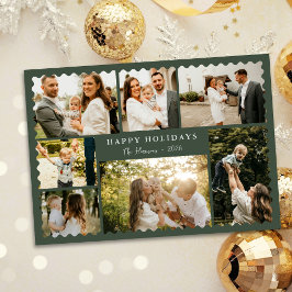 Christmas Greeting 7 Photo Holiday Card Inbjudningar