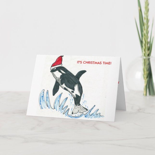 CHRISTMAS GREETING CARD - ORCA HELGKORT (Framsida)