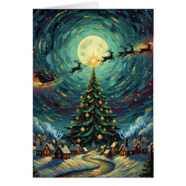Christmas Greeting Card - Van Gogh Starry Sky Hälsningskort