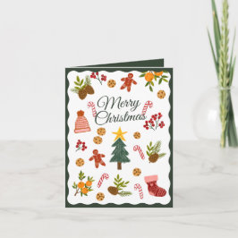 Christmas Greeting Card With Seasonal Items Helgkort