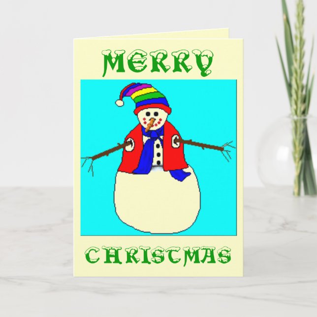 CHRISTMAS GREETING CARDS - SNÖGUBBARS - FUNNY - JU HELGKORT (Framsida)