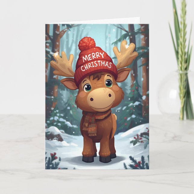 Christmas Greeting Moose  Helgkort (Framsida)