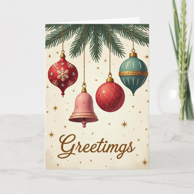 Christmas Greetings Card Kort (Framsida)