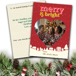 Christmas Greetings from Kids Custom Photo Julkort