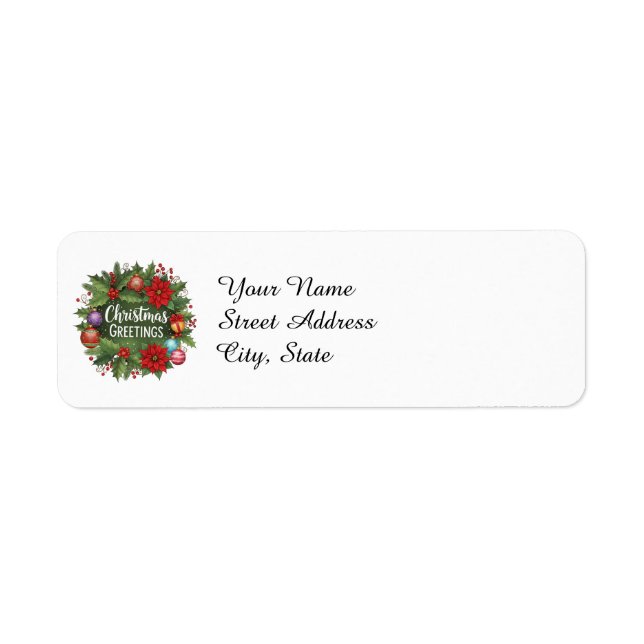 Christmas Greetings template, Returadress Etikett (Framsidan)