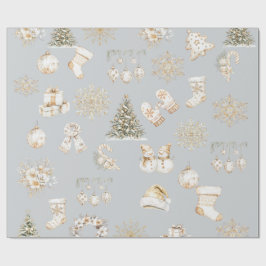 Christmas grey gold wrapping paper presentpapper