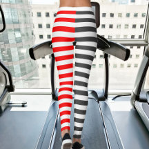 Christmas Grey Red White Stripes Sporty Women Yoga