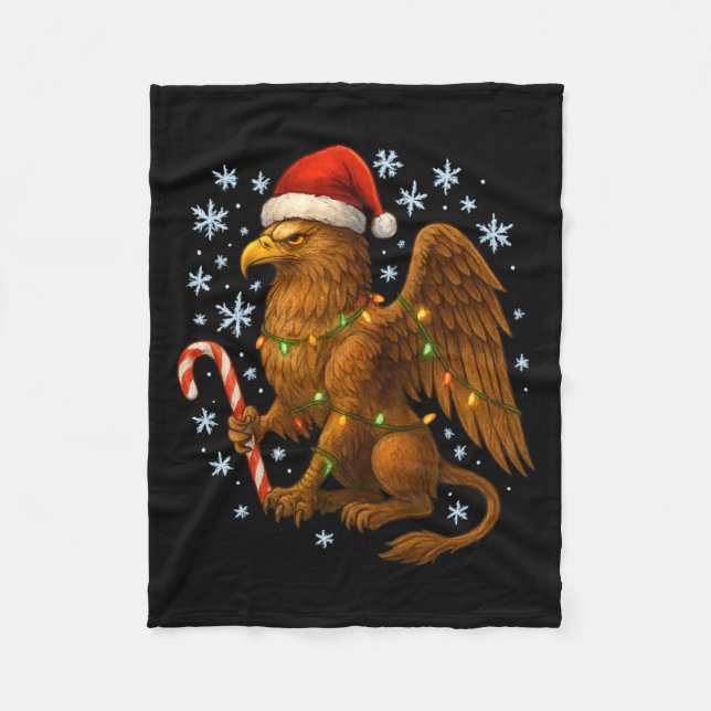 Christmas Griffin Magic Mythical Holiday Srit Long Fleecefilt (Framsidan)