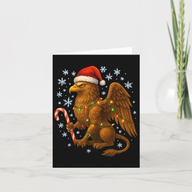 Christmas Griffin Magic Mythical Holiday Srit Long Kort (Framsida)