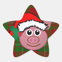 christmas gris stjärnformat klistermärke