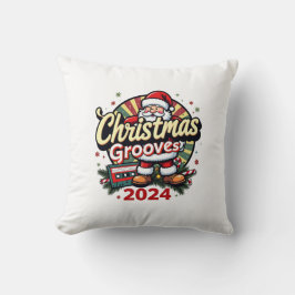 Christmas Grooves Retro Pillow: Cozy Holiday Nosta Kudde
