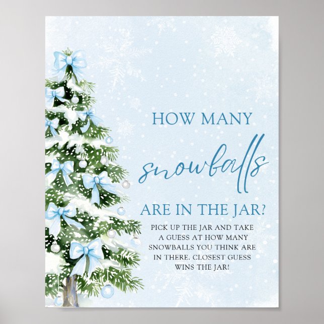 Christmas Guess How Many Snowballs Baby Shower  Poster (Framsidan)