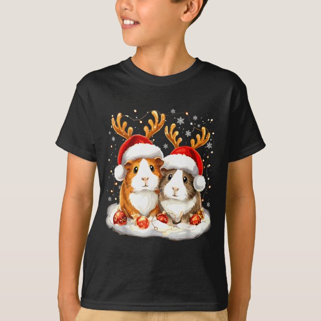 Christmas Guinea G Reindeer Xmas  T Shirt (Framsida)