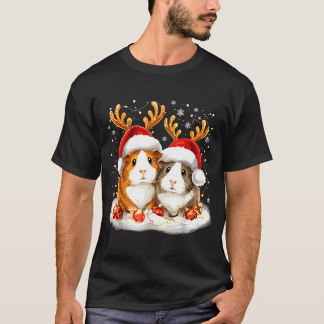 Christmas Guinea G Reindeer Xmas  T Shirt (Framsida)