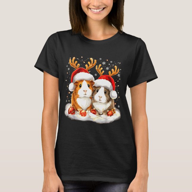 Christmas Guinea G Reindeer Xmas  T Shirt (Framsida)