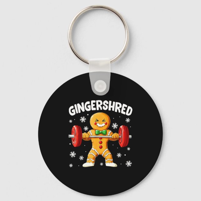Christmas Gym Gingerbread Gingershred Xmas Workout Nyckelring (Framsida)