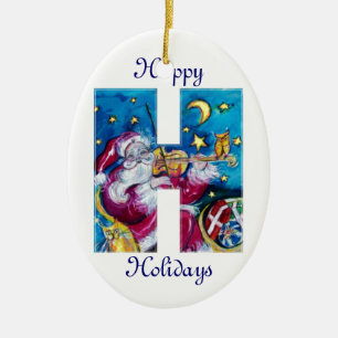 CHRISTMAS H BREV / INSPIRED SANTA MONOGRAM JULGRANSPRYDNAD KERAMIK