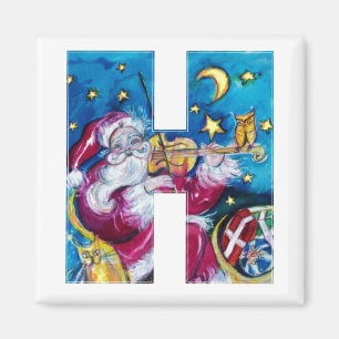 CHRISTMAS H BREV / INSPIRED SANTA MONOGRAM MAGNET