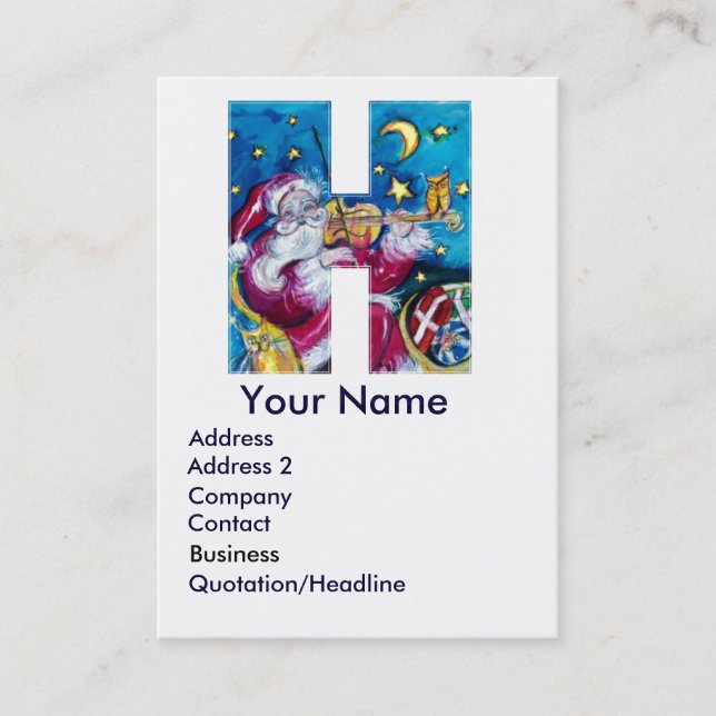 CHRISTMAS H BREV / INSPIRED SANTA MONOGRAM VISITKORT (Framsida)