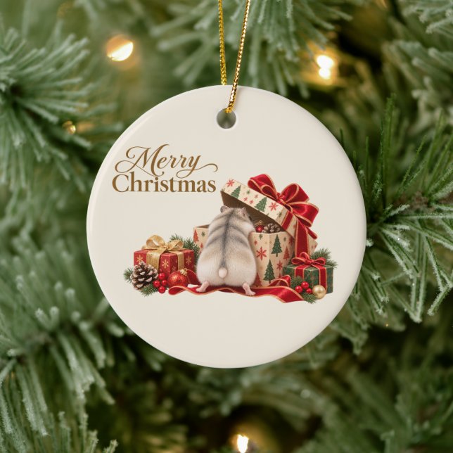 Christmas Hamster Exploring Gifts Ornament (Träd)