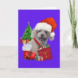 Christmas Happy Holidays Poodle Greeting Card Kort