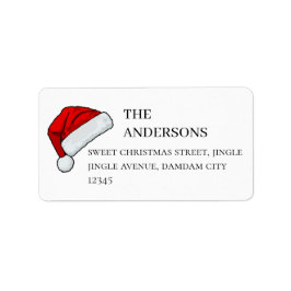 Christmas Hat Elegant Simple Return Address Adressetikett