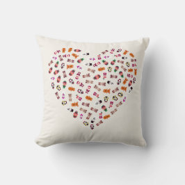 Christmas Heart Pillow | Festive Holiday Decor Cus Kudde
