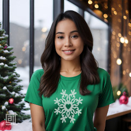 Christmas Heart Snowflake Ornate Classic T Shirt