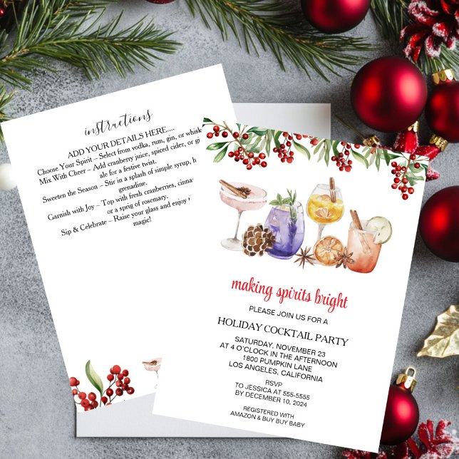 Christmas Helgdag Cocktail Party-inbjudan Inbjudningar (Skapare uppladdad)