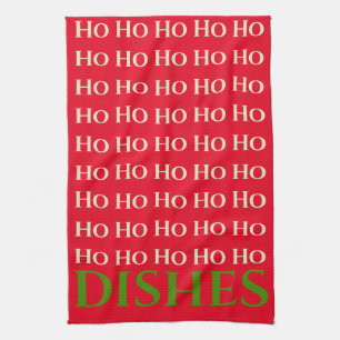 CHRISTMAS HELGDAG HO HO HO DISH RED KITCHEN TOWE KÖKSHANDDUK