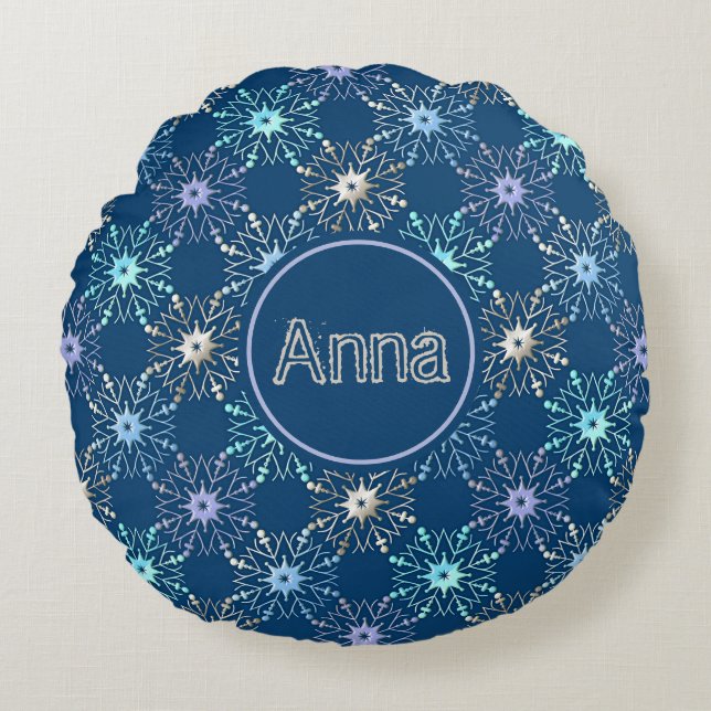 Christmas helgdag mönster. text.  rund kudde (Framsidan)