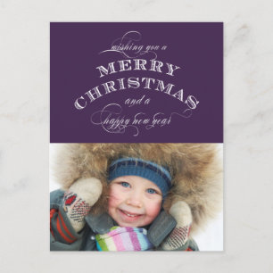 CHRISTMAS HELGDAG PHOTO POSTCARD LILA HELG VYKORT