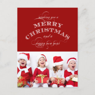 CHRISTMAS HELGDAG PHOTO POSTCARD RED HELG VYKORT
