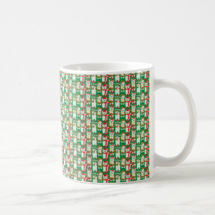 CHRISTMAS HELGDAG RED & GRÖNT ALPACAS KAFFEMUGG