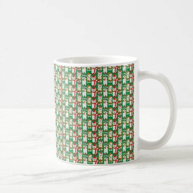 CHRISTMAS HELGDAG RED & GRÖNT ALPACAS KAFFEMUGG (Höger)